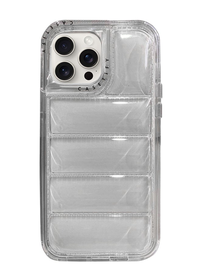 Generic Iphone 14 Pro colorful tpu pc multi protective Case, With Triple Layer Colorful PC Clear Surface Puffer TPU Drop Proof Smart Phone Case for iPhone 14 Pro - Clear  - Image 1