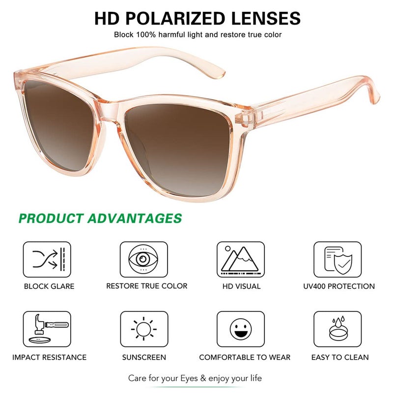 MEETSUN Polarized Sunglasses for Women Men Classic Retro Trendy Designer Style Gradient Brown Lens - Image 3