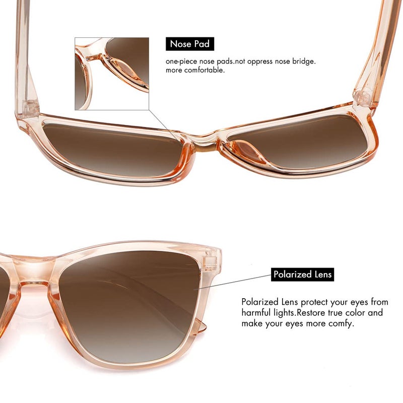 MEETSUN Polarized Sunglasses for Women Men Classic Retro Trendy Designer Style Gradient Brown Lens - Image 5