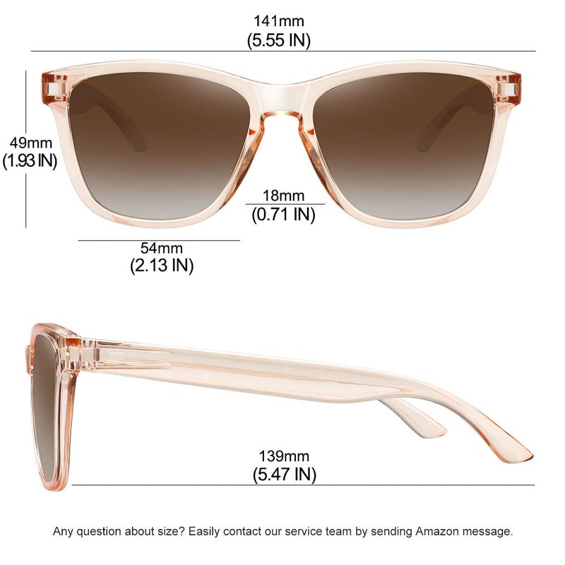 MEETSUN Polarized Sunglasses for Women Men Classic Retro Trendy Designer Style Gradient Brown Lens - Image 4