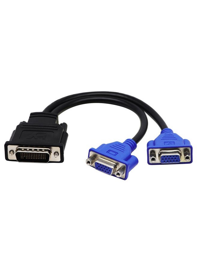 zdyCGTime DMS-59 59-Pin Male to Dual VGA Female Y Splitter Video Card Adapter Cable for Matrox Molex ATI Nvidia Lenovo Hp Dell Computer-10inch - Image 1