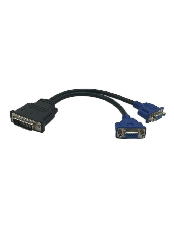 zdyCGTime DMS-59 59-Pin Male to Dual VGA Female Y Splitter Video Card Adapter Cable for Matrox Molex ATI Nvidia Lenovo Hp Dell Computer-10inch - Image 2