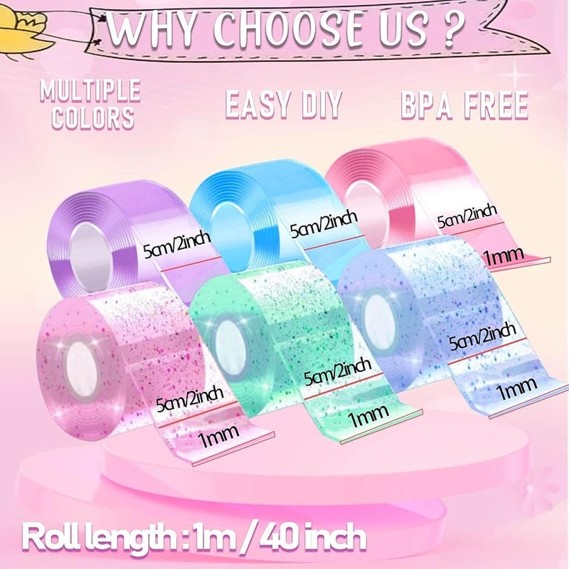 BENWIL 6 PCS Nano Tape Bubble Kit for Kids With Box, Squishy Maker Kit, Bubble Tape Kit - Image 3