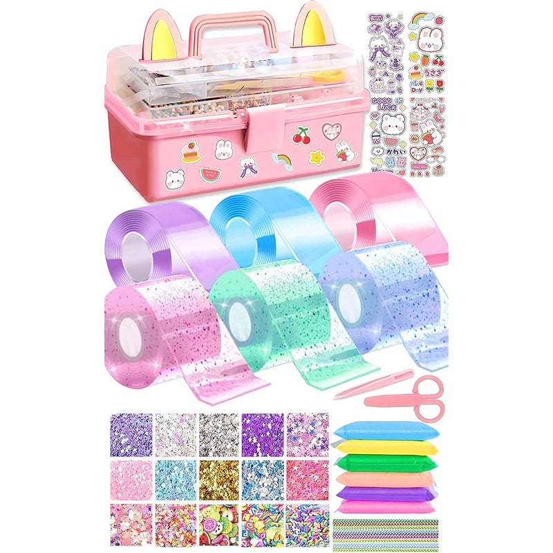 BENWIL 6 PCS Nano Tape Bubble Kit for Kids With Box, Squishy Maker Kit, Bubble Tape Kit - Image 1