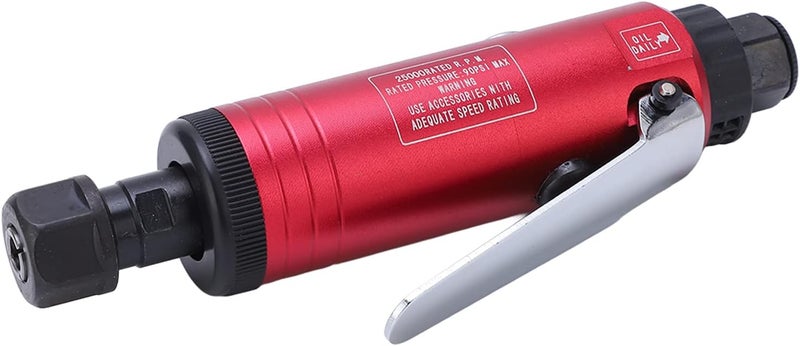 Air Die Grinder, Straight Pneumatic Die Grinder with 3mm and 6mm Collet, High Speed 25000rpm for Polishing and Grinding, Stainless Steel Material for Durability, Ideal for Mold Fac (EU Style) - Image 3