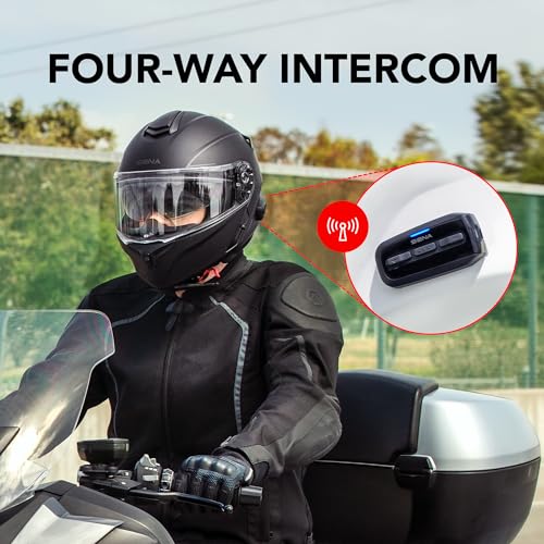 Sena Outrush R Bluetooth Modular Motorcycle Helmet with Intercom System (Matte Black, M) - Image 2