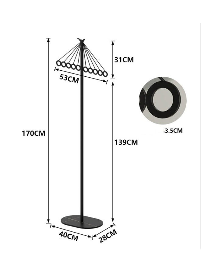 Loquat Metal Coat Rack in Free Standing Coat Racks Stand with Marble Base, Stable Standing Clothes  Rack with Hooks Premium Hat Hanger - Image 2