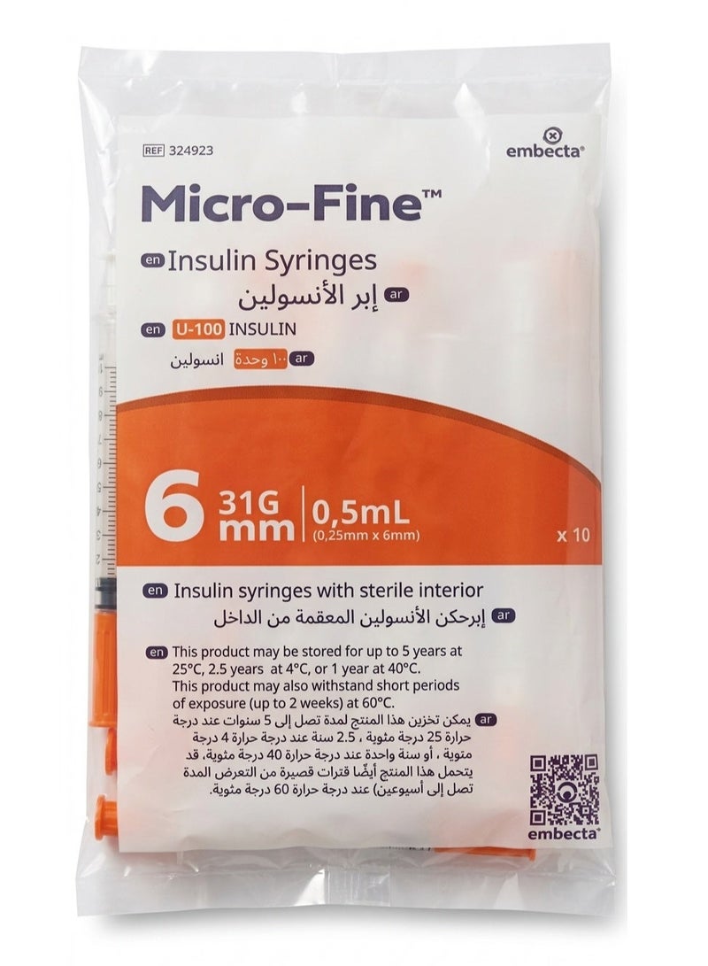 Bd Microfine Ins. Syr. 0.5Ml 31G 6Mm 10/Pk