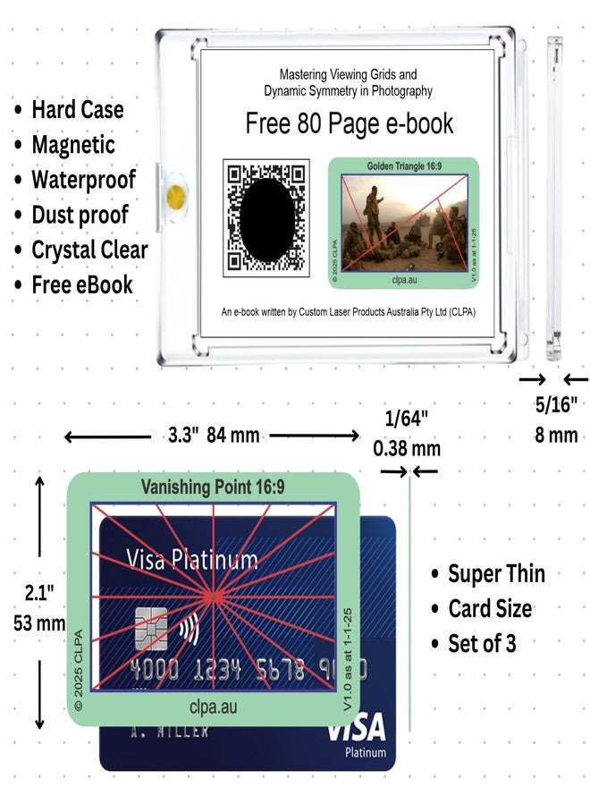 CLPA Vanishing Point Viewfinder: Credit Card-Sized Composition Grids for Video, Photography & Art in 4:3, 3:2, & 16:9 - Image 4