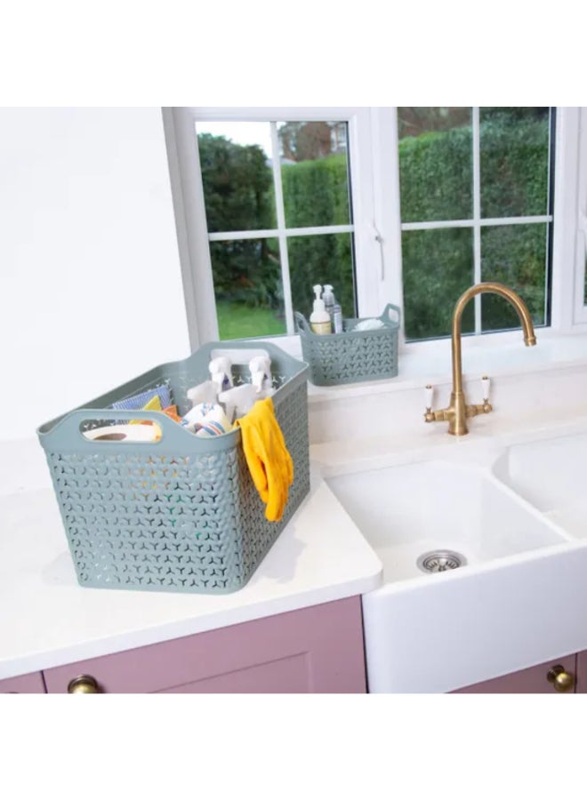 ستراتا أوربان سلة تخزين مستطيلة مع غطاء أخضر زنبقي 23 x 23.5 x 30.5 سم XW123-LPG-EX - Image 4