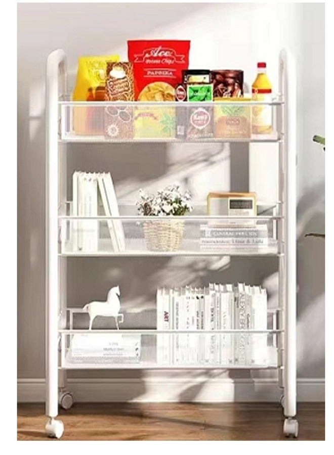 C&C Home 3 Tier Wire Mesh Multifunctional Trolley Storage Trolley Multifunctional Trolley Kitchen Organization Trolley with Handles and Swivel Wheels Rustproof Bathroom Living Room Service 44 x 27 x 64 cm - Image 4