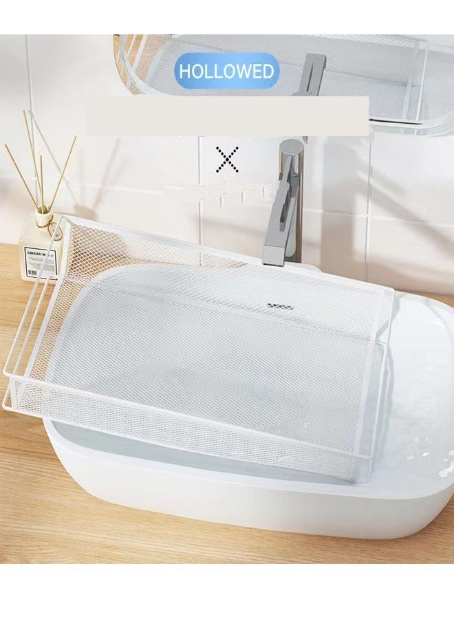 C&C Home 3 Tier Wire Mesh Multifunctional Trolley Storage Trolley Multifunctional Trolley Kitchen Organization Trolley with Handles and Swivel Wheels Rustproof Bathroom Living Room Service 44 x 27 x 64 cm - Image 5