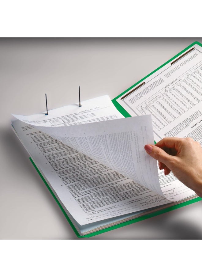 Smead Smead End Tab Fastener File Folder, Shelf-Master® Reinforced Straight-Cut Tab, 2 Fasteners, Letter Size, Green, 50 per Box (25140)  - Image 4