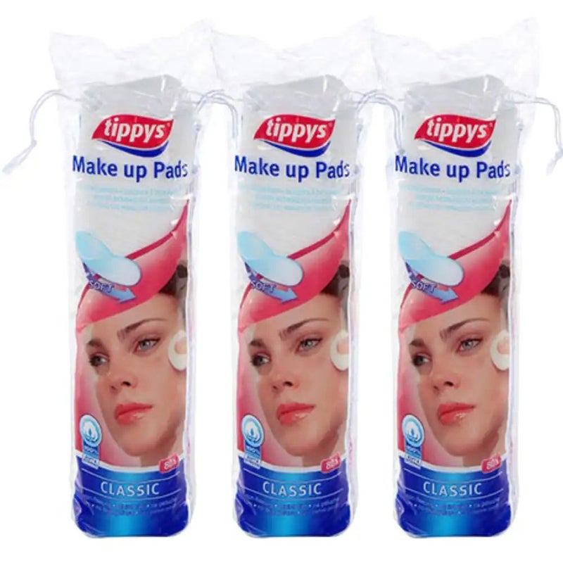 Tippys Make up Cotton Pads, Pack of 3 x 80, 100% Cotton - Image 1