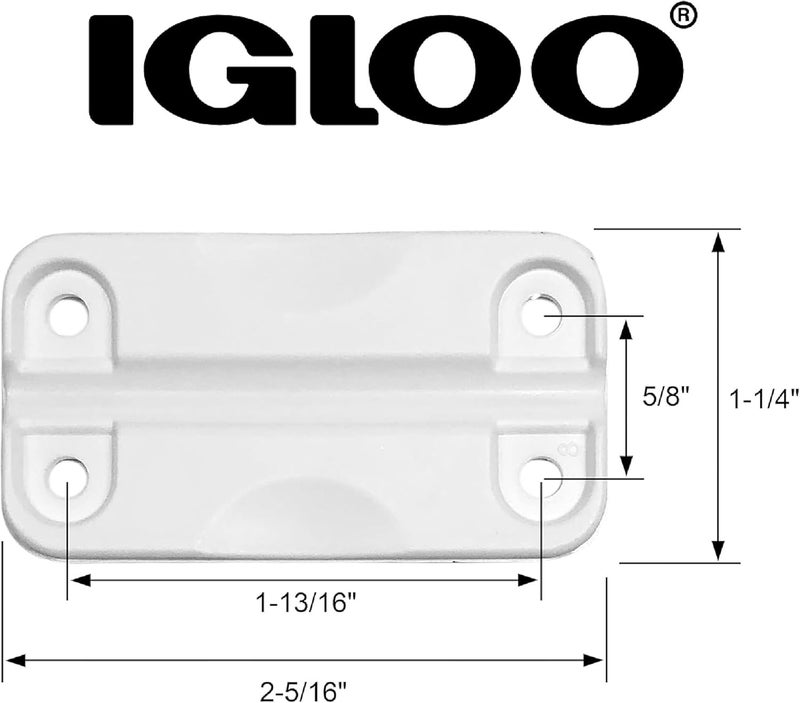 Igloo Plastic Universal Replacement Cooler Hinges, White, Pair with Screws, Durable Plastic, Fits Rectangular Hinged Coolers 25-165 qt, Genuine Original-Style Replacement Part - Image 2