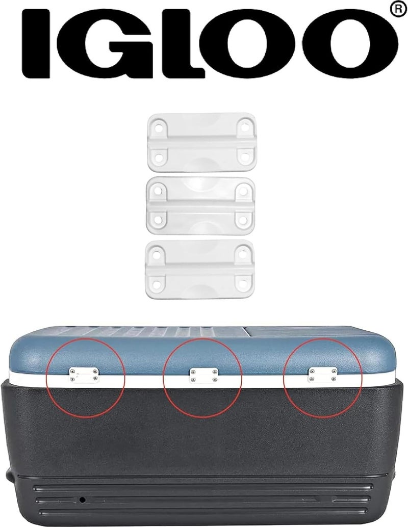 Igloo Plastic Universal Replacement Cooler Hinges, White, Pair with Screws, Durable Plastic, Fits Rectangular Hinged Coolers 25-165 qt, Genuine Original-Style Replacement Part - Image 4