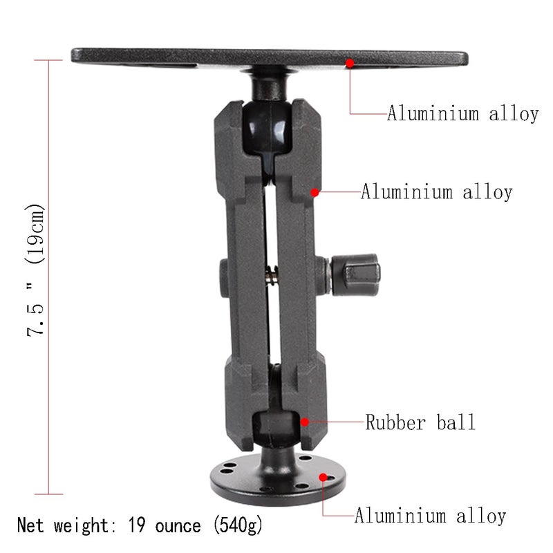 Leenconghui Aluminum Alloy Fish Finder Mount with C Size 1.5" / 38mm Ball, 5.9" Arm Marine Electronic Mount Compatible with Garmin,Humminbird, Lowrance and More - Image 4