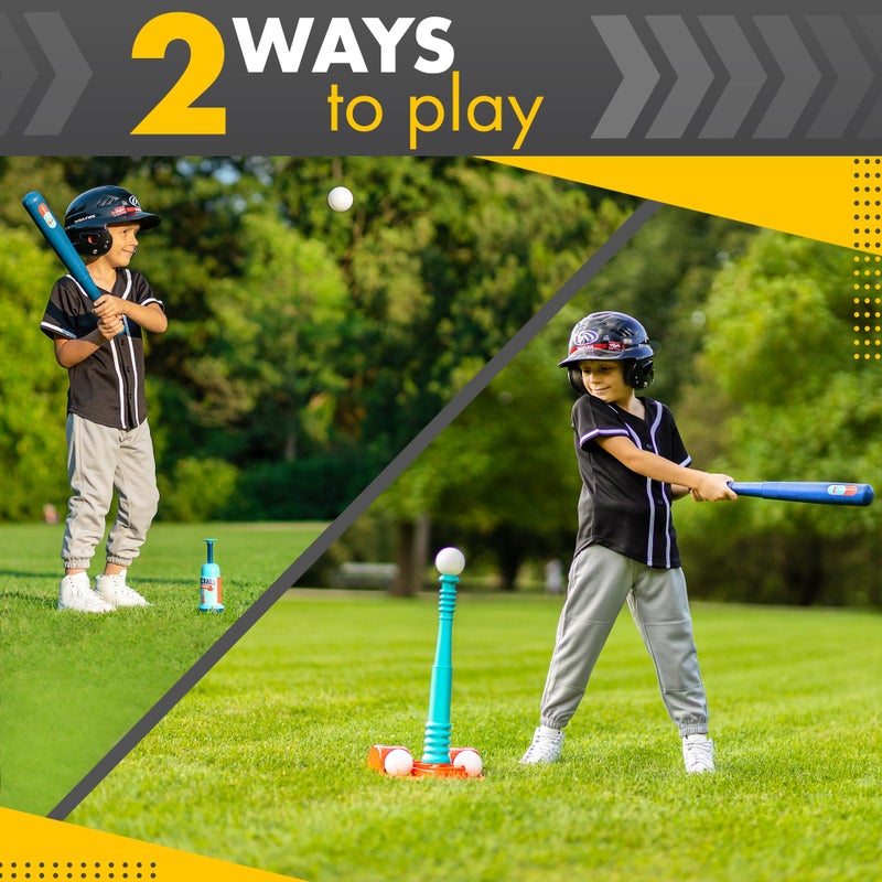 TOMLEON T Ball Stand for Kids and Toddlers 1-3, 3-5, 5-8. Baseball Set Includes 6 Large Balls, an Adjustable Tball Batting Tee, and a Pitching Machine. Kids Bat and Ball, T-Ball Sets for Kids - Image 3