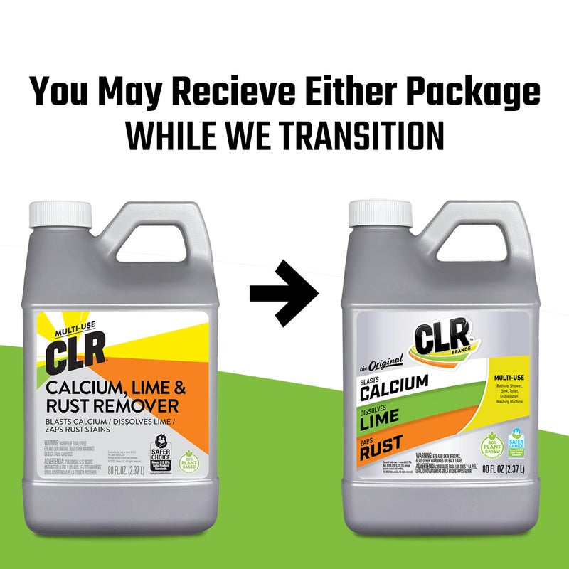 CLR Calcium, Lime & Rust Remover, Blasts Calcium, Dissolves Lime Deposits, Zaps Stubborn Rust Stains and Hard Water Deposits, 80 Ounce Bottle - Image 2