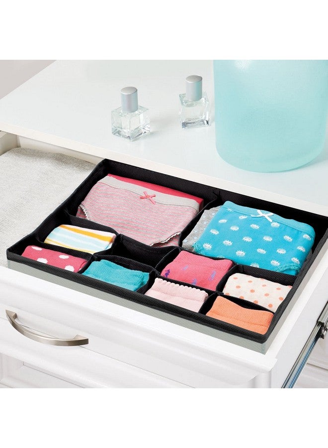 mDesign Set of 2 Baby Storage Box - 4-Piece Nursery Storage Set for Drawers, Wardrobes and Shelves - Wardrobe Organiser for Clothes and Accessories - Charcoal Grey/Black - Image 3