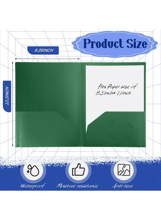 Patelai 50 Pack Pocket Folders Bulk 2 Pocket Heavy Duty Plastic Folders With Pockets Letter Size Folders Business Card Holder For School Office File (Multi Colors) - Image 2