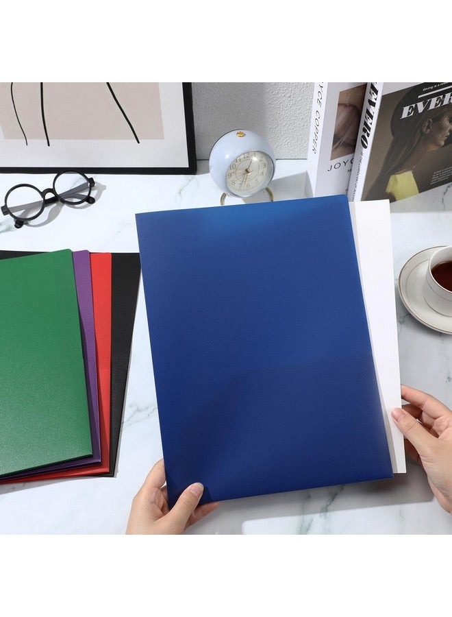 Patelai 50 Pack Pocket Folders Bulk 2 Pocket Heavy Duty Plastic Folders With Pockets Letter Size Folders Business Card Holder For School Office File (Multi Colors) - Image 4