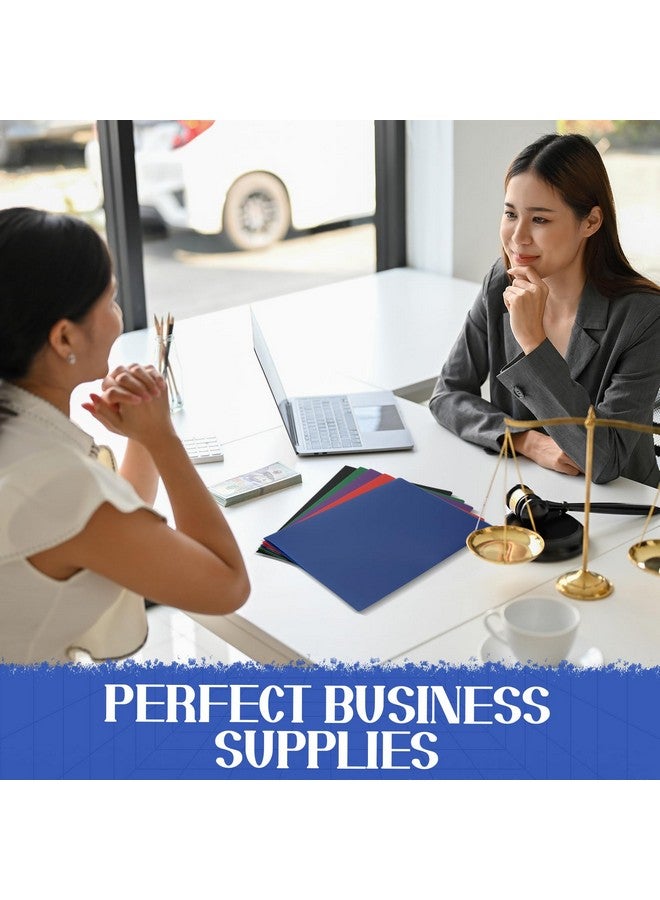 Patelai 50 Pack Pocket Folders Bulk 2 Pocket Heavy Duty Plastic Folders With Pockets Letter Size Folders Business Card Holder For School Office File (Multi Colors) - Image 5