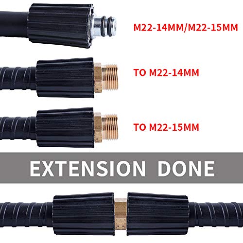 ASDICOXB 25 Ft High Pressure Washer Hose, Upgraded Power Washer Hose for Replacement and Extension, M22 14mm or M22 15mm - Image 2