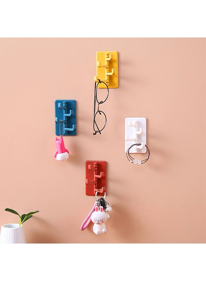 Ant 4-Piece Wall Self-adhesive Hook, Over Door Rack Hanger with 4 Hooks for Hanging Coat Towel Robe Keys, Multi function Wall Storage Rack for Home Kitchen Bathroom Office (9.5 x 5.6cm)  - Image 4