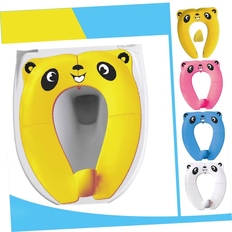 Foldable Kids Toilet Training Seat Toddler Potty With Handles Cartoon Design Safe For Travel White 36x29x25cm - Image 5