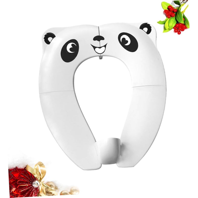 Foldable Kids Toilet Training Seat Toddler Potty With Handles Cartoon Design Safe For Travel White 36x29x25cm - Image 4