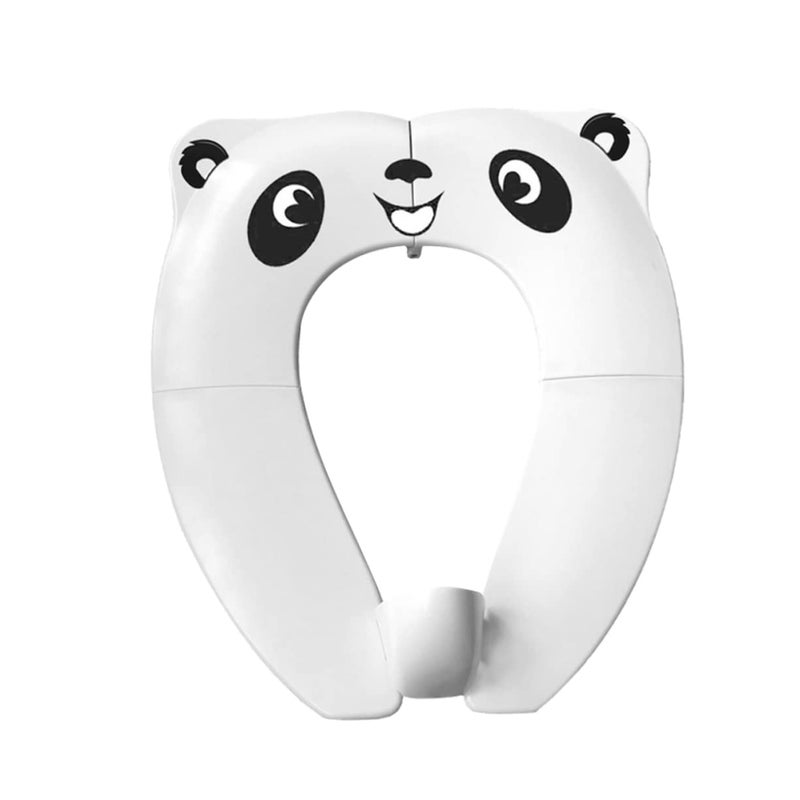 Foldable Kids Toilet Training Seat Toddler Potty With Handles Cartoon Design Safe For Travel White 36x29x25cm - Image 2