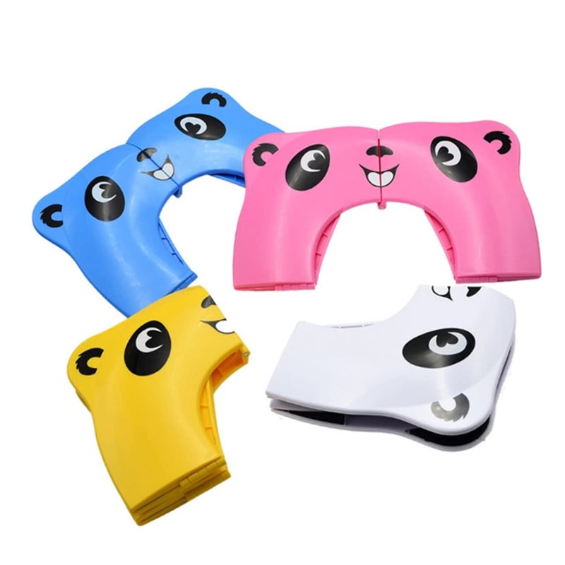 Foldable Kids Toilet Training Seat Toddler Potty With Handles Cartoon Design Safe For Travel White 36x29x25cm - Image 3