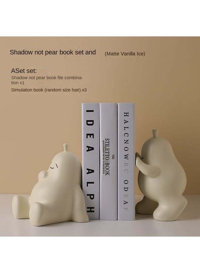 Bluejw Behan Meicuddle Pear Book Stand Ceramic Ornaments Home Living Room Decorations Small Bedroom Bookcase Birthday Gift - Image 1