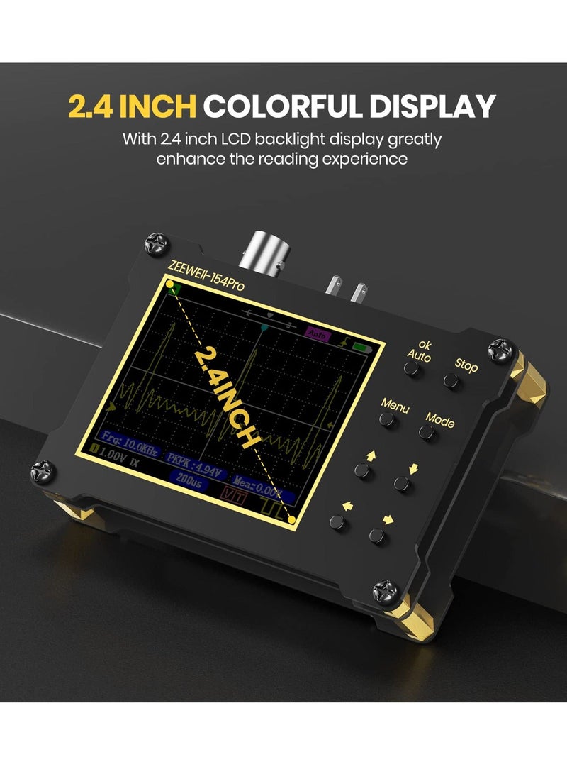 Y&D Mini Handheld Digital Oscilloscope, Support Persistence, PWM, 14 Type Measurement, 40MSa/s Sampling Rate, 18MHz Bandwidth, Signal Generator Frequency 500Khz, 2.4” LCD Display Suporrt 10X, 100X Probe  - Image 4
