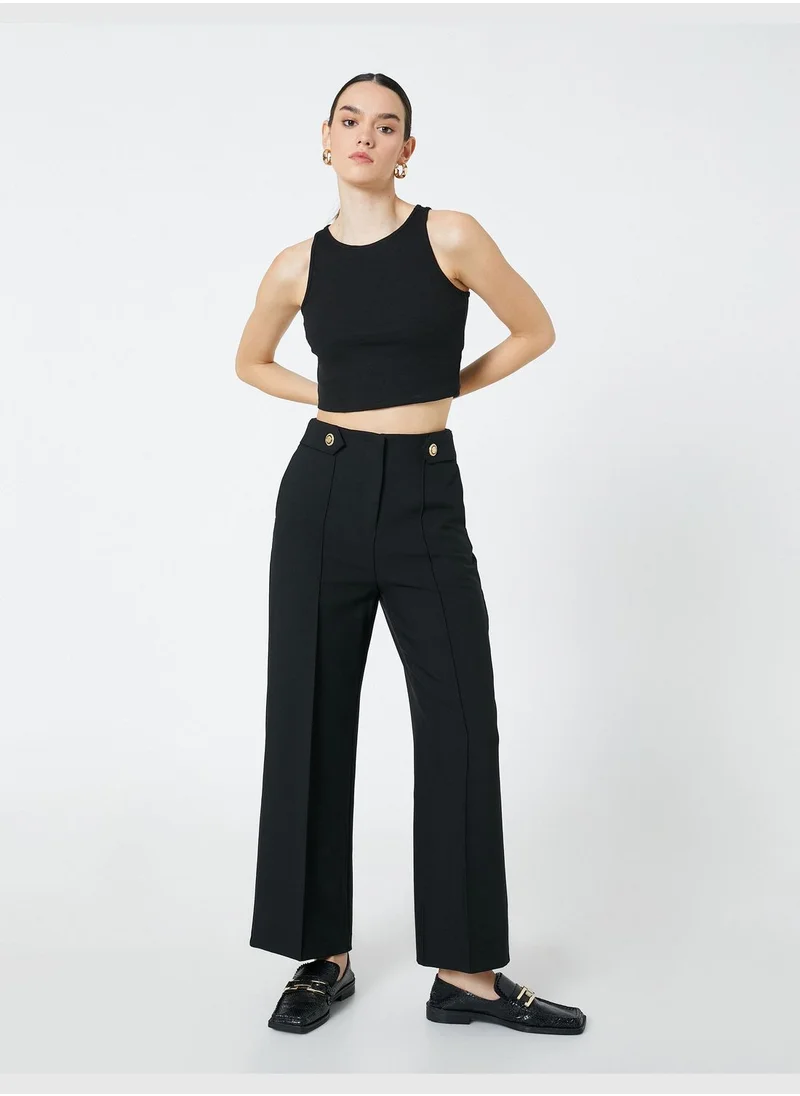 KOTON Pocket Detail Wide Leg Trousers