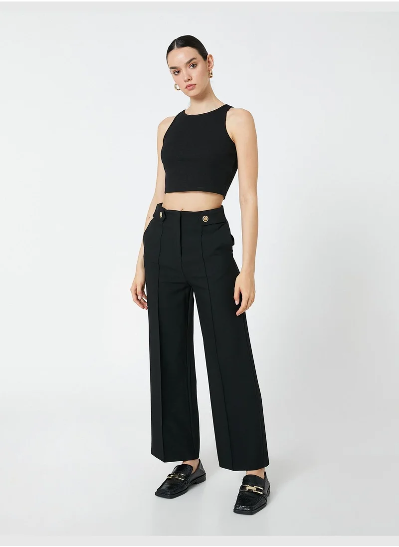 KOTON Pocket Detail Wide Leg Trousers