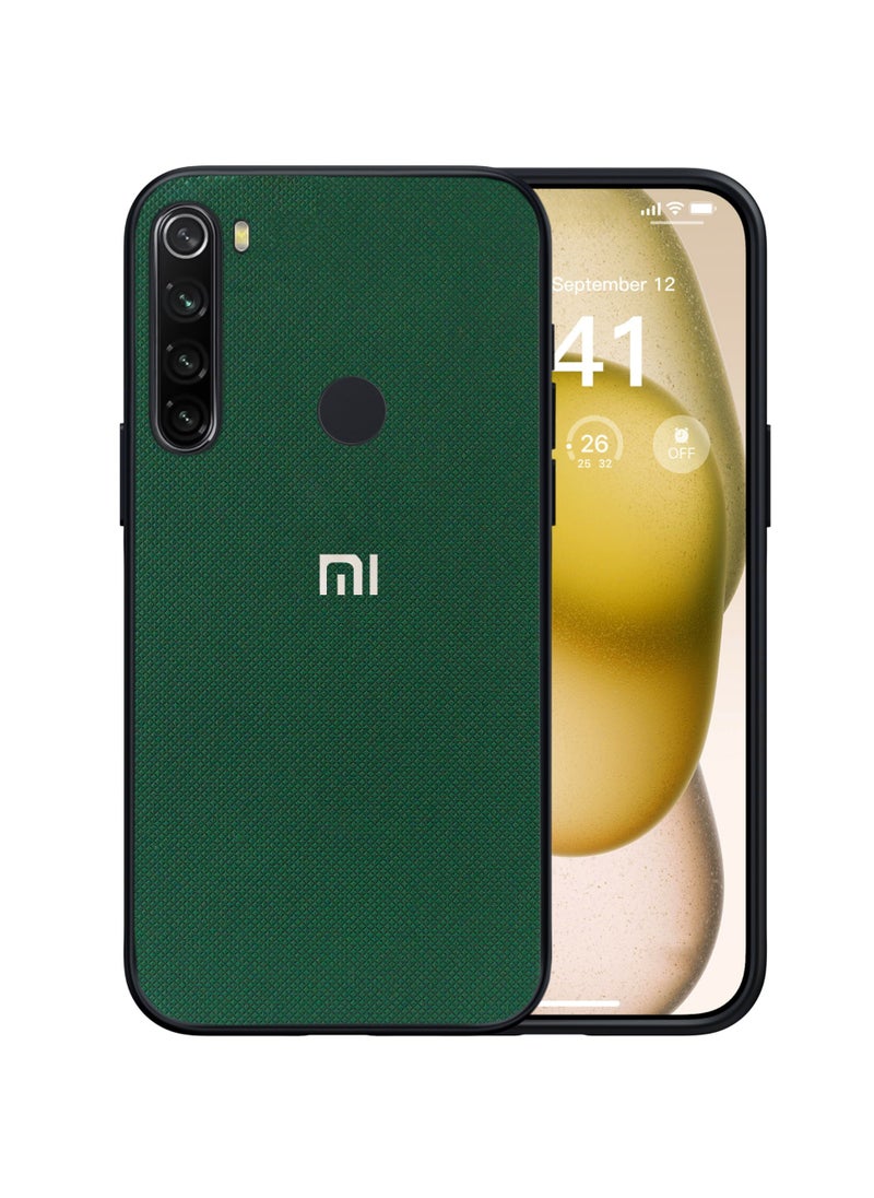 متوافق مع حافظة Xiaomi Redmi Note 8 بطبقة مزدوجة وغطاء حماية للهاتف الخلوي عالي التحمل مقاوم للصدمات ومتين مع نسيج مانع للانزلاق - أخضر