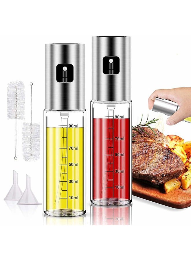 Aifusi 2 Pack Oil Sprayer for Cooking, Olive Oil Sprayer Mister for Air Fryer Kitchen Glass Bottle Versatile Spray Oil Dispenser Refillable Vinegar Spritzer for BBQ Salad Baking Roasting Grilling - Image 1