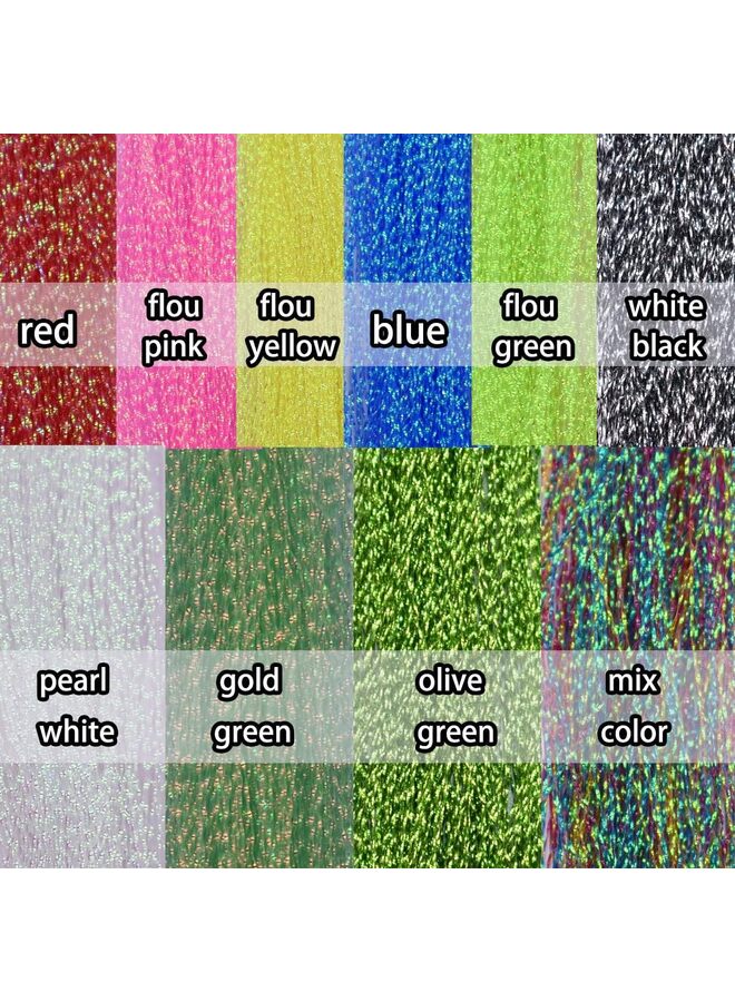 Generic 10 Pack Crystal Flash Line Fly Tying Material for Fishing Lure Flies (Size : A)  - Image 2