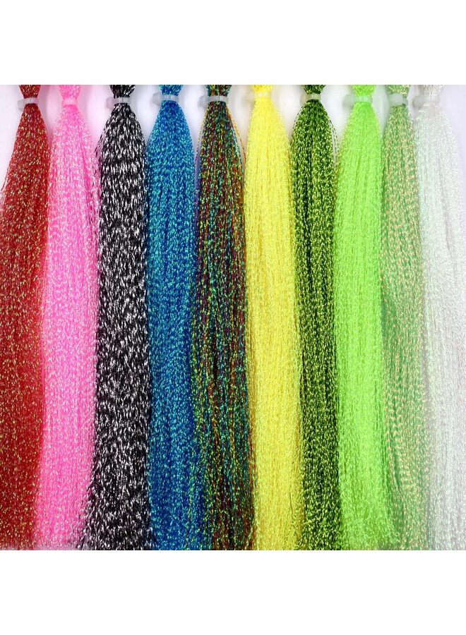Generic 10 Pack Crystal Flash Line Fly Tying Material for Fishing Lure Flies (Size : A)  - Image 1