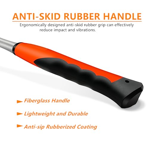 glorousamc Welding/Chipping Hammer,28 oz Slag Removal Tool with Forged Steel Construction & Shock Reduction Handle,Rock Pick,Forged Brick Hammer, - Image 3