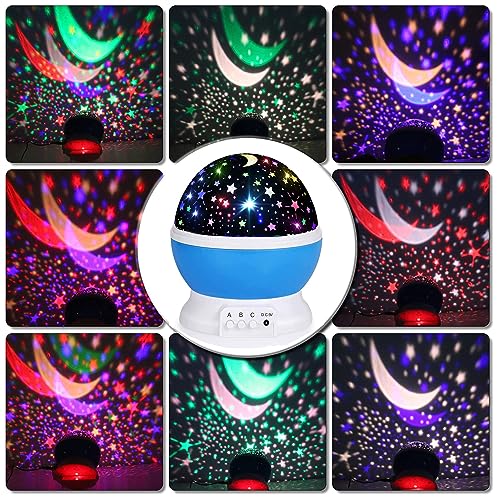 HONGID Rubber Night Lights For Kids,stars Light Projector Kids Room,Glow In The Dark starss,Christmas Xmax Birthday Gifts Kids,Light Lamp Sensory Aesthetic Room Decor, Blue, led - Image 2