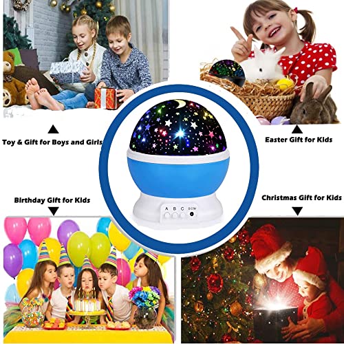 HONGID Rubber Night Lights For Kids,stars Light Projector Kids Room,Glow In The Dark starss,Christmas Xmax Birthday Gifts Kids,Light Lamp Sensory Aesthetic Room Decor, Blue, led - Image 3