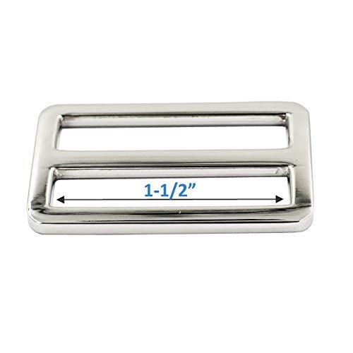 DGOL 10pcs 1-1/2 inch Slider Webbing Strap Tri Glide Buckles Zinc Alloy Tri-glide Slide Buttons Fasteners (Silver) - Image 3