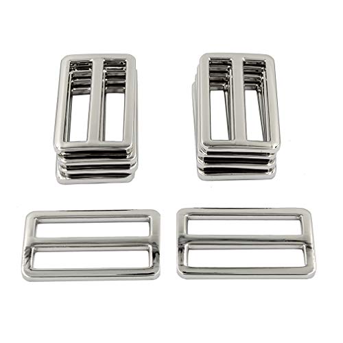 DGOL 10pcs 1-1/2 inch Slider Webbing Strap Tri Glide Buckles Zinc Alloy Tri-glide Slide Buttons Fasteners (Silver) - Image 2