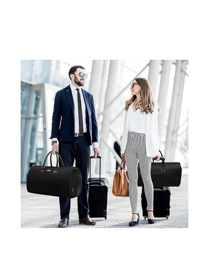 Garment Bags For Travel With Shoulder Strap, 2 in 1 Mens Suit Bag With Shoes Compartment, Convertible Carry On Garment Duffle Bag, Suit Bags For Men Women Travel (Grey)  - Image 2