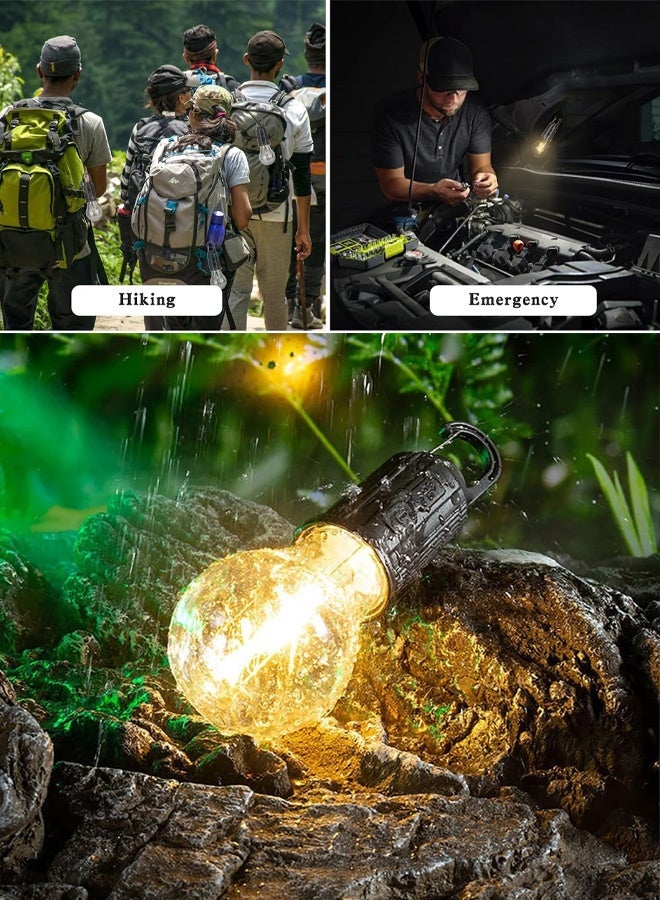 3*Portable Flashlight for Outdoor Camping Rechargeable LED Camping Lantern, Portable Waterproof Tent Light with USB Charging, Outdoor Hanging Lamp for Hiking, Emergency & Backyard - Energy Saving, Multi-Mode, Battery Operated - Image 4