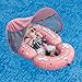 HECCEI Mambobaby Baby Pool Floats Hammock with Canopy Portable Swimming Floating Toys SelfInflating Water Hammock Pool Raft Floatie Lounger for Baby Summer Lake Beach UPF50 Pink - Image 3