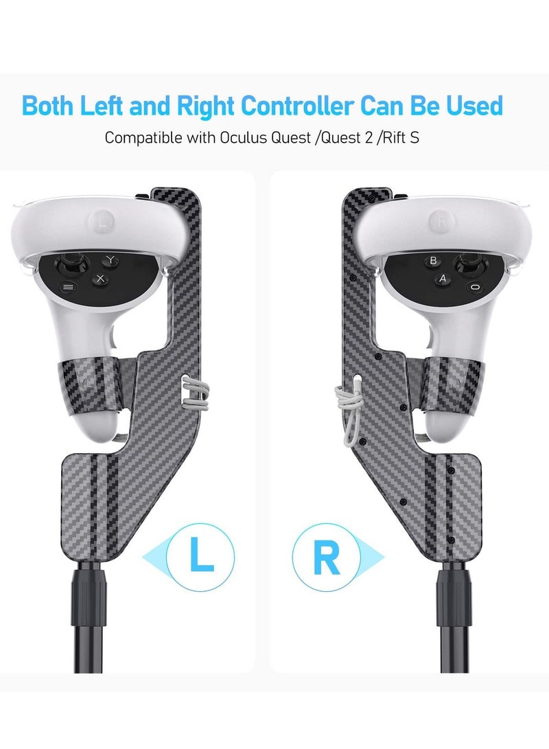 VR Golf Club Extension for Oculus Quest 2 Adapter Grip Accessory with Controller Caps Bonus Carbon Fiber Attached to Enhance Immersive Gaming Experience - Image 4